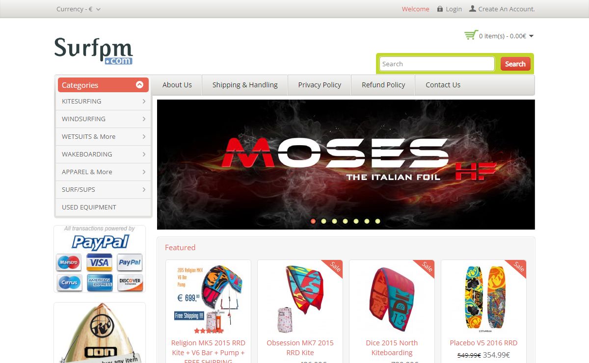 Surf shop for кitesurf and windsurf equipment | SurfPM