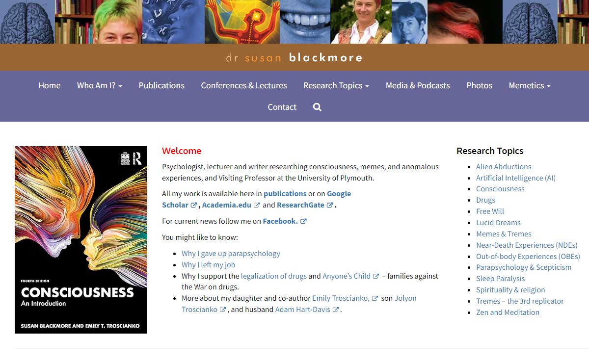 Home - Dr Susan Blackmore