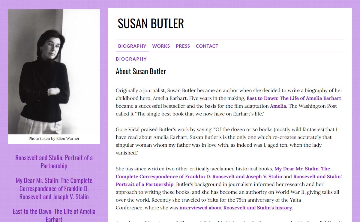 SUSAN BUTLER - Biography