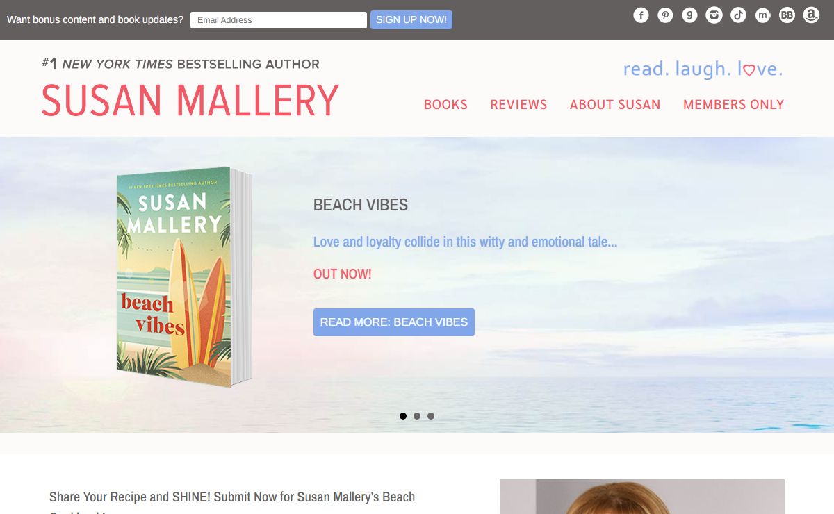 #1 NYT Bestselling romance and women's fiction author Susan Mallery