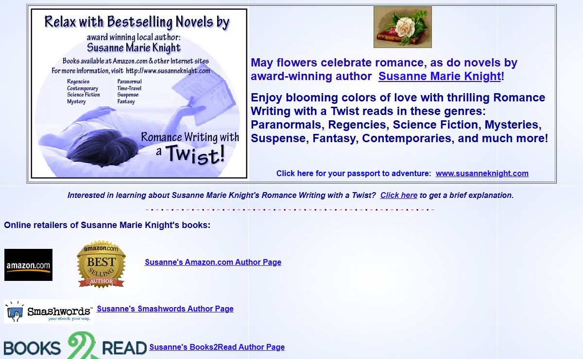 Susanne Marie Knight's Romance Writing with a Twist