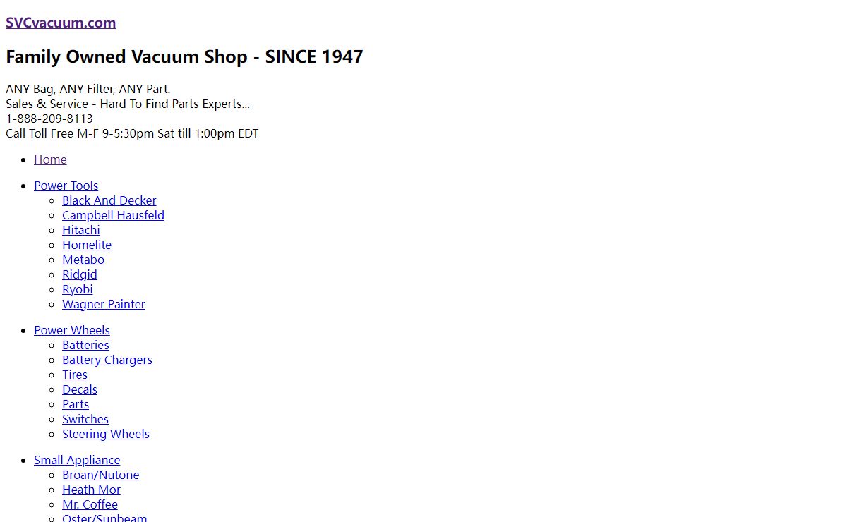Vacuum Parts, Vacuum Bags, Vacuum Filters, Vacuum Belts Online Store