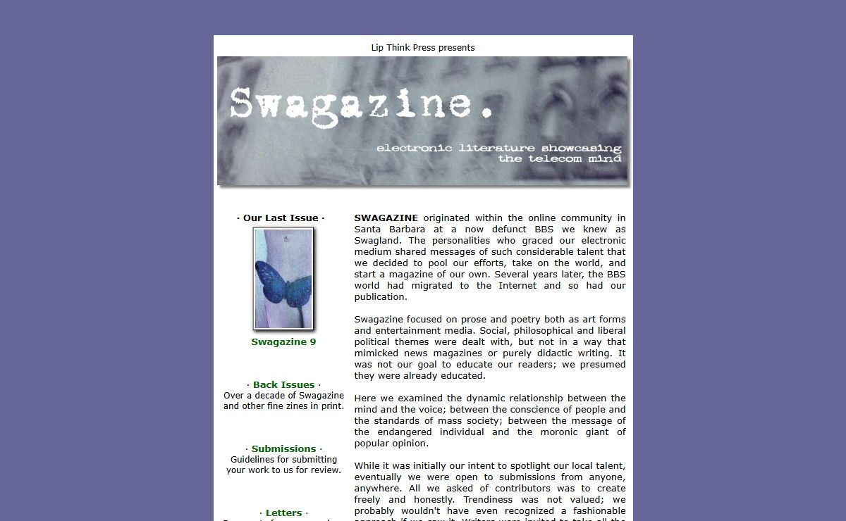 swagazine | electronic literature showcasing the telecom mind