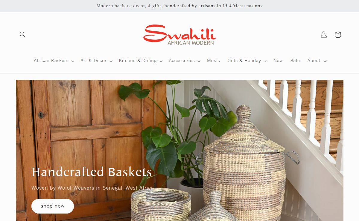 Handmade Fair Trade African Baskets, Gifts & Decor - Swahili Modern