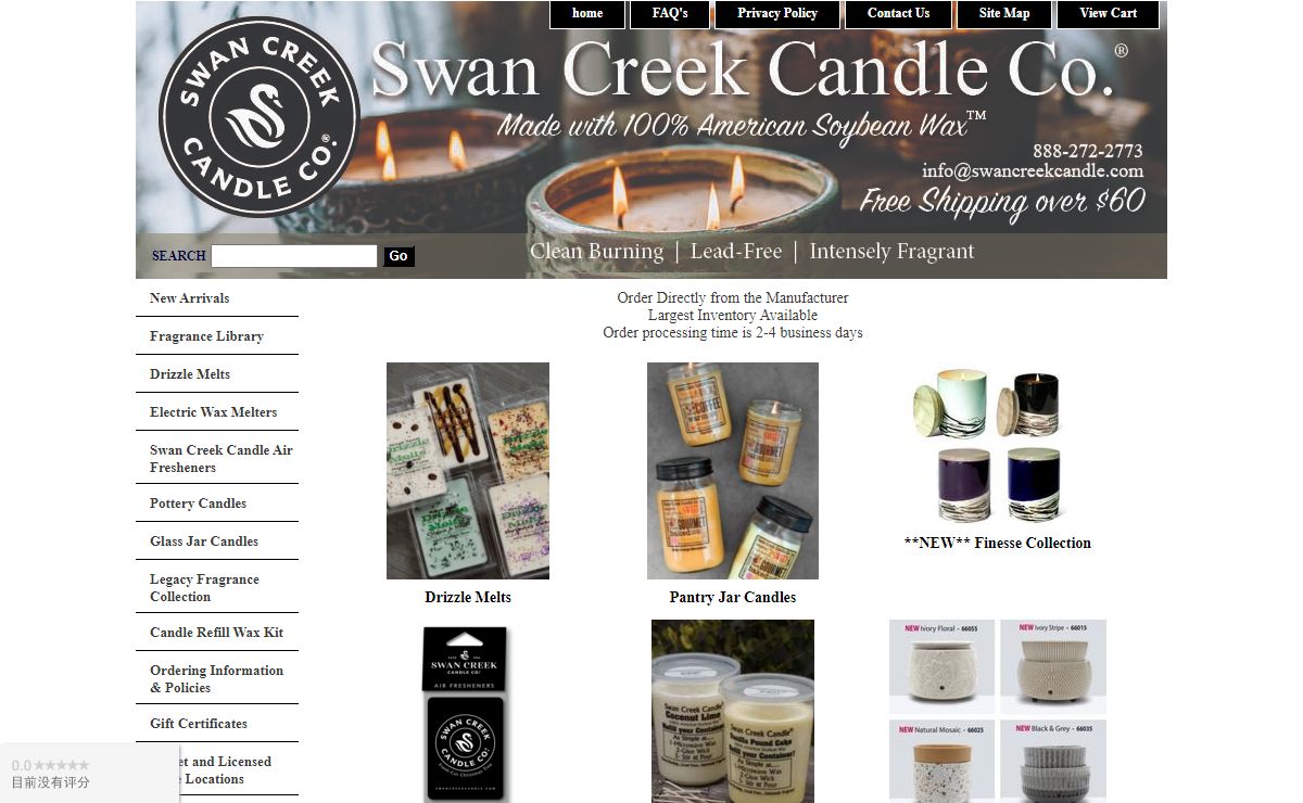 Swan Creek Candle Co Call us toll free 888-272-2773