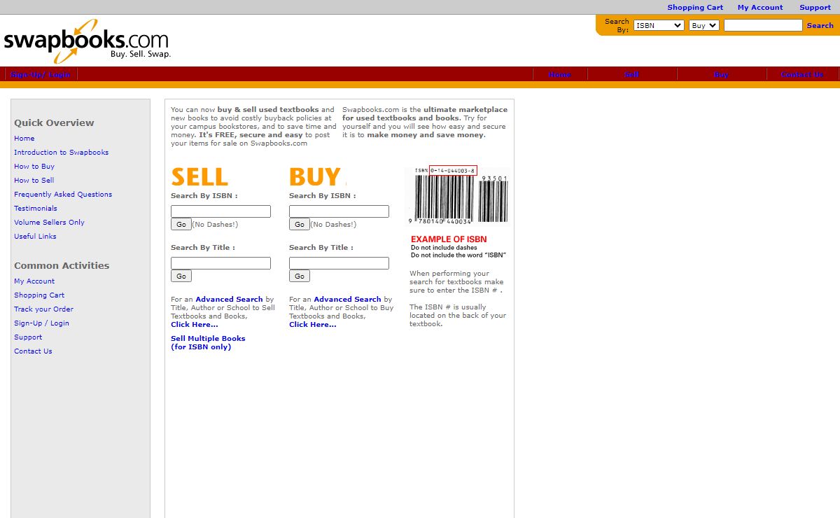 Sell Used Textbooks + Buy Used Books = Swapbooks.com
