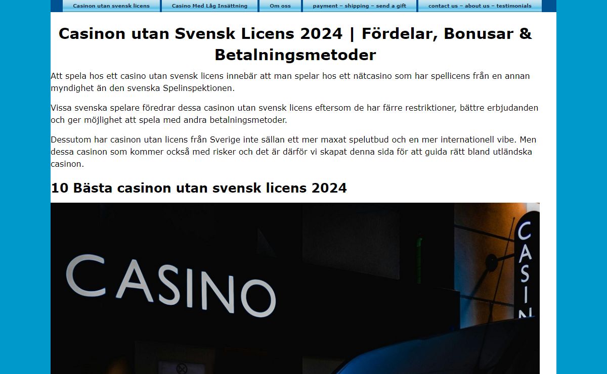 Casinon utan Svensk Licens 2024 - TOP 10