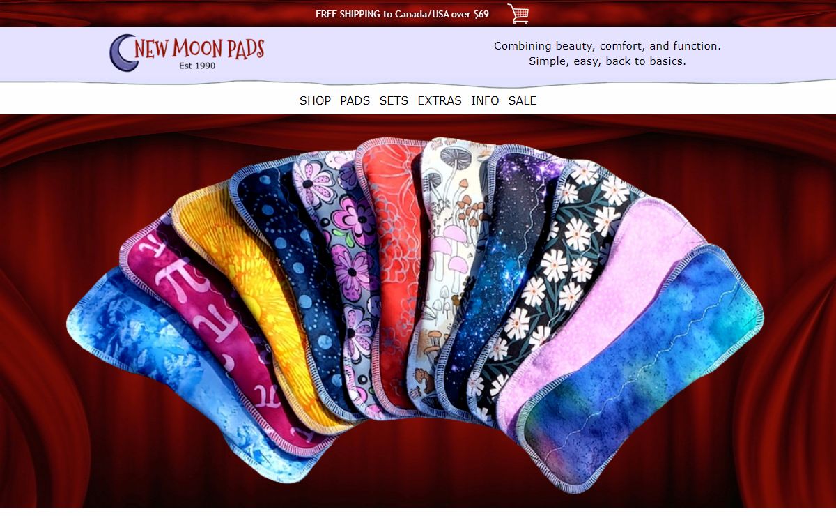 NEW MOON PADS Reusable Cloth Menstrual Pads