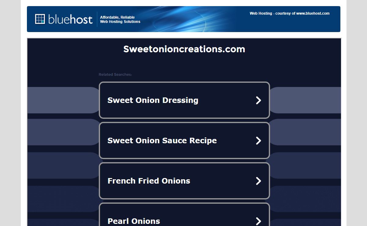 Welcome sweetonioncreations.com - BlueHost.com