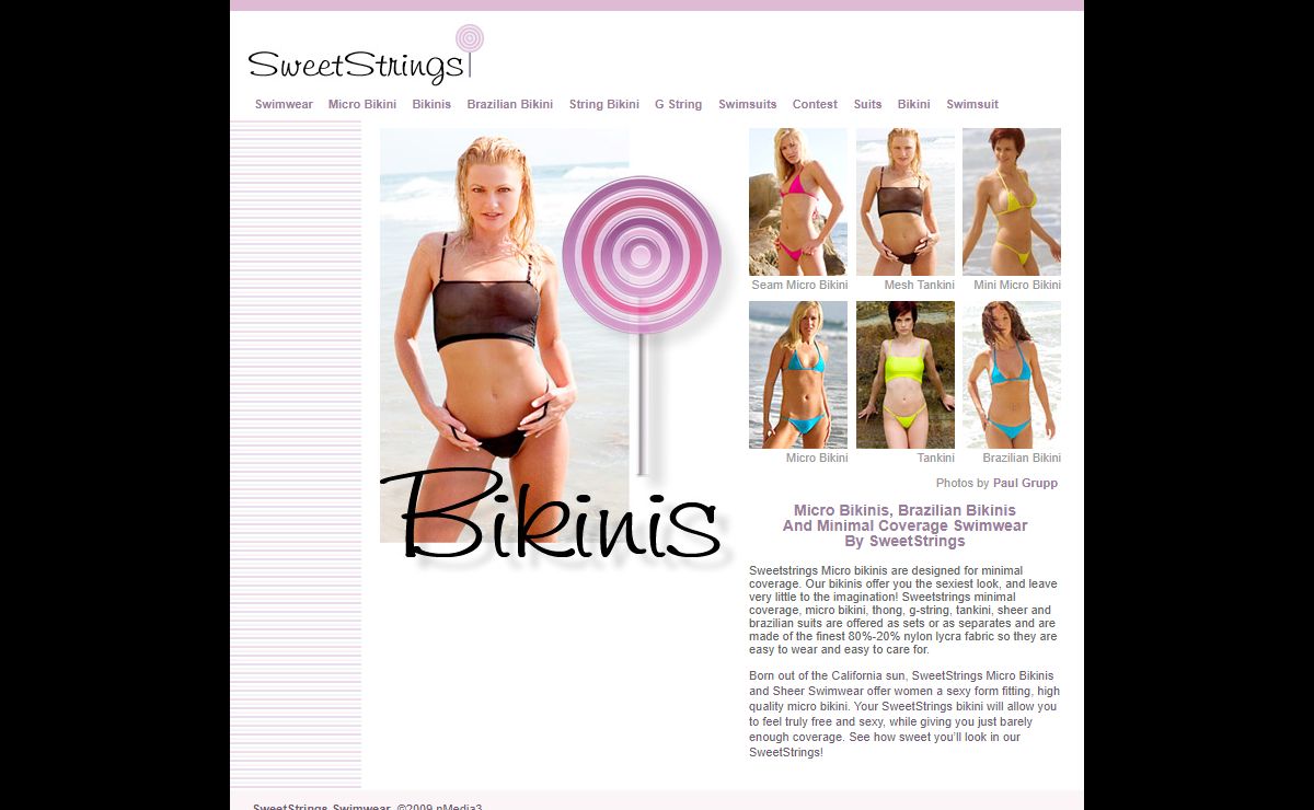 Bikinis, Micro Bikinis, Brazilian Bikinis and Minimal Coverage Swimwear By Sweetstrings Bikinis