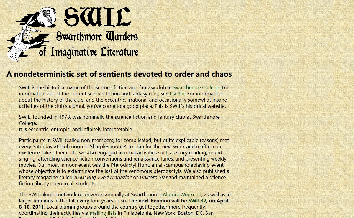 SWIL - Swarthmore Warders of Imaginative Literature