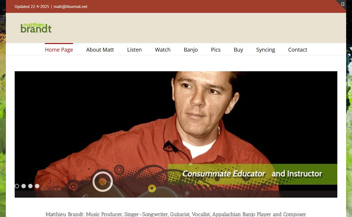 Matthieu Brandt – Guitar, Banjo, Mandolin, Vocals, Production & Education