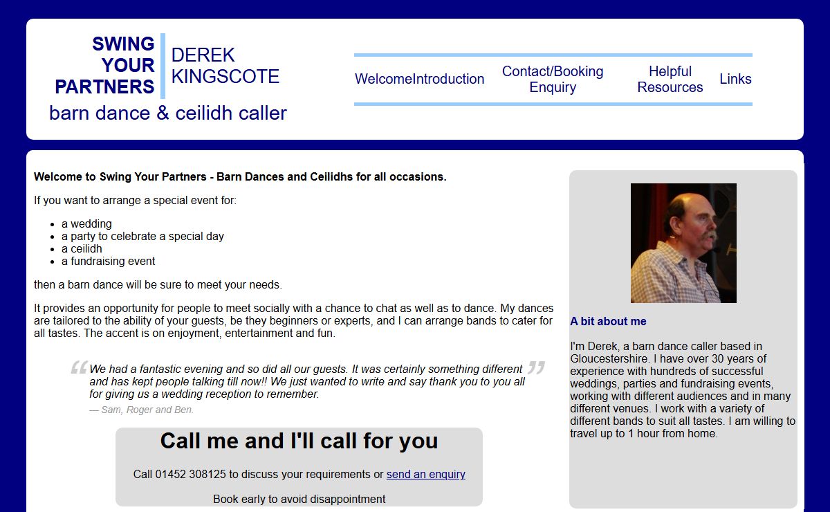Swing Your Partners, home of Derek Kingscote, Barn Dance Caller