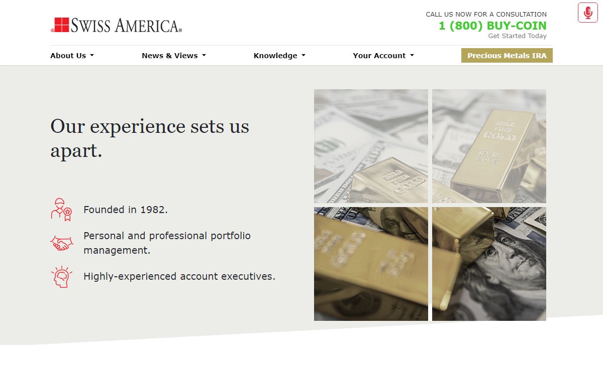 Buy Gold Coins, Silver & Gold Bullion | Swiss America Trading