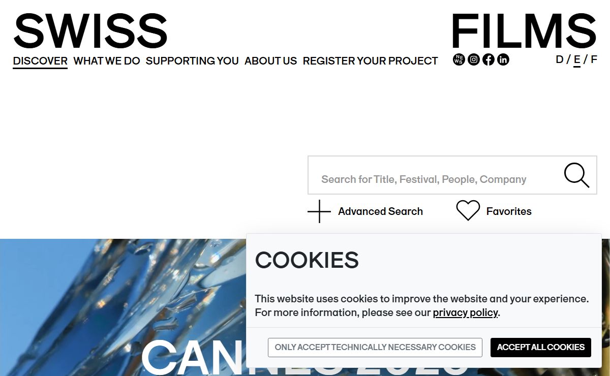 SWISS FILMS Homepage en