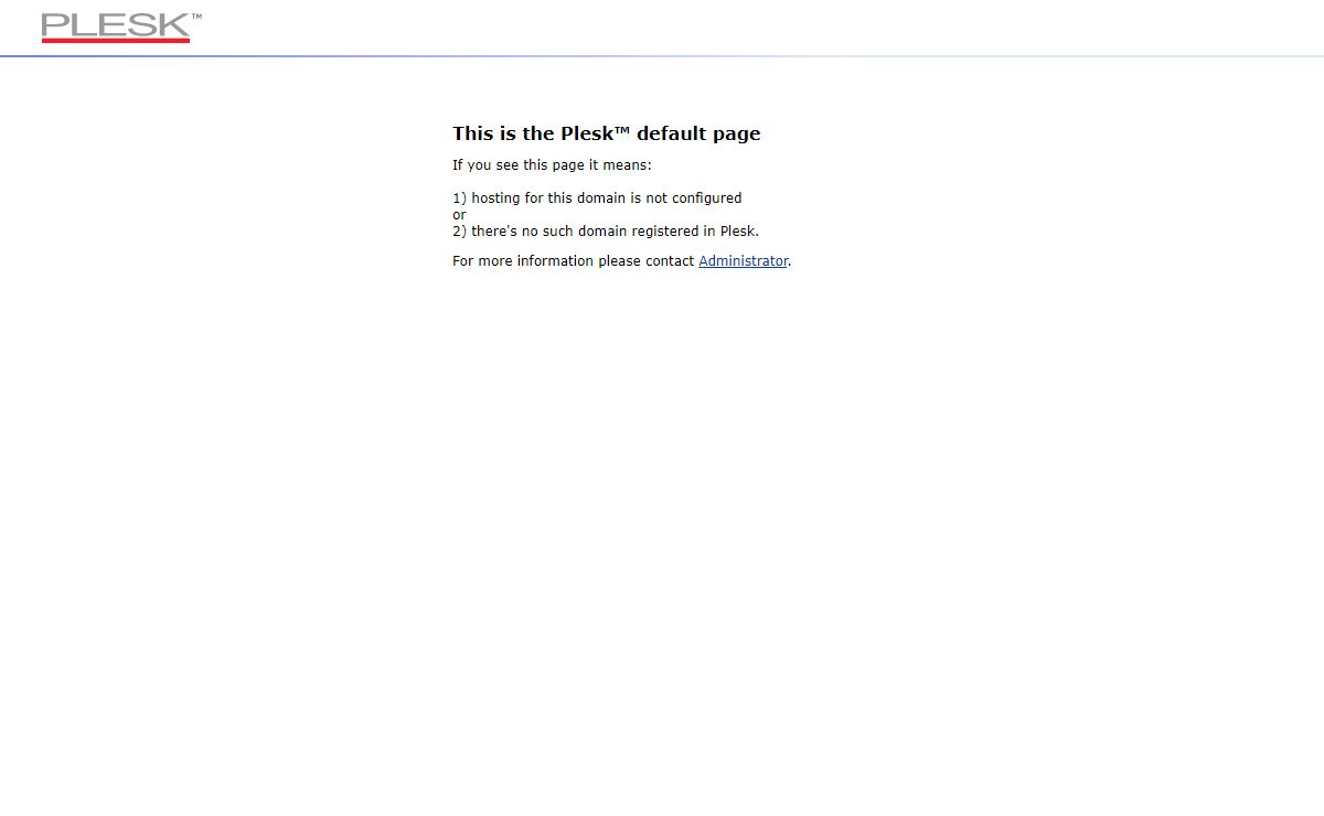 Default PLESK Page