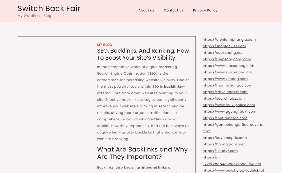 Switch Back Fair - My WordPress Blog