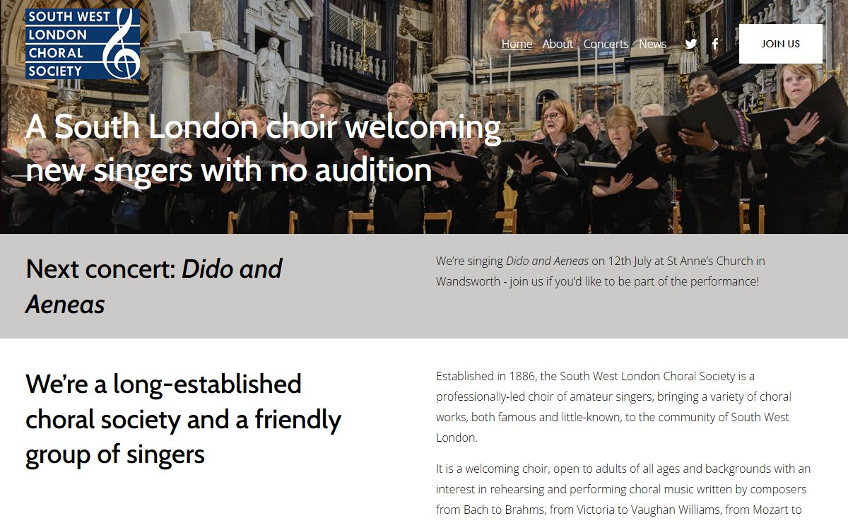 A south London choir with no auditions: South West London Choral Society
