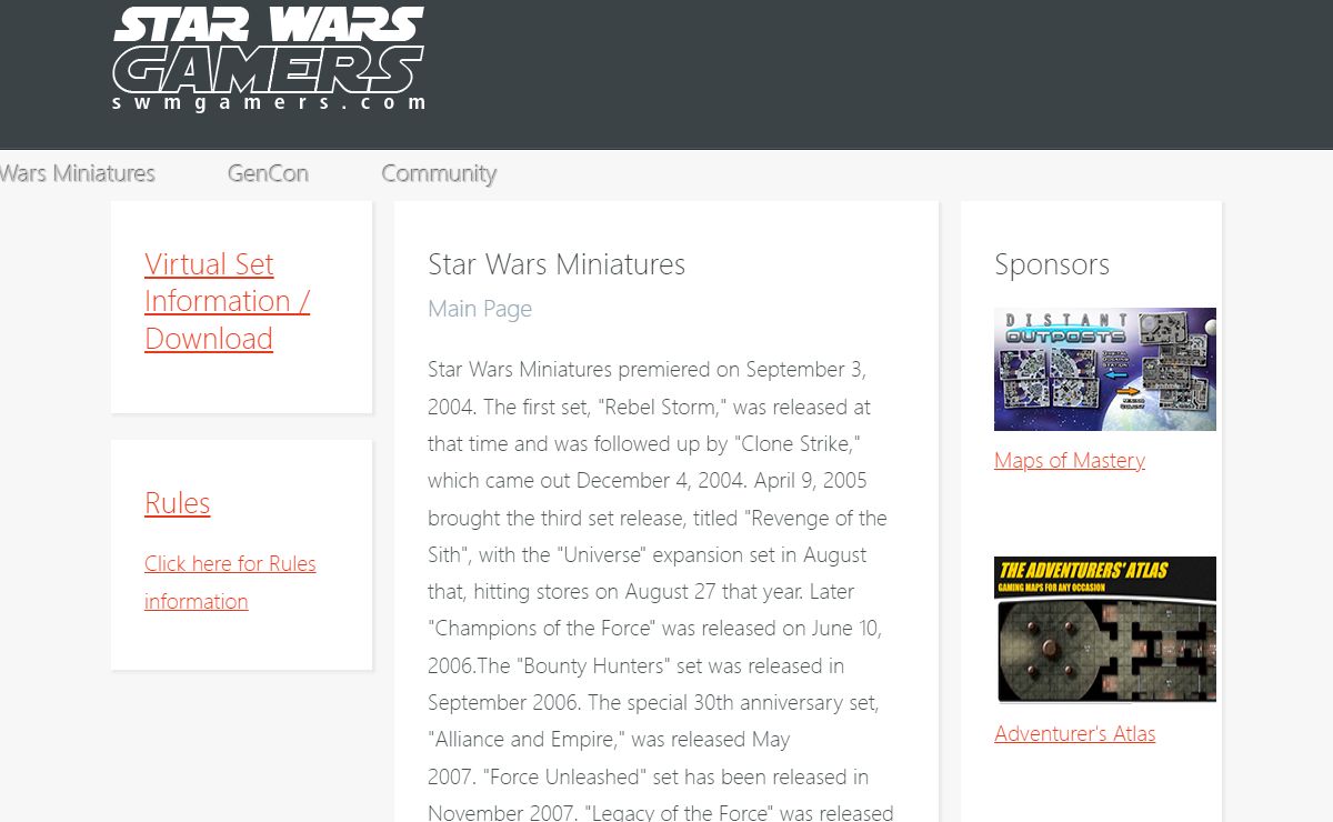 Star Wars Gamers - Star Wars Minis - Main Page