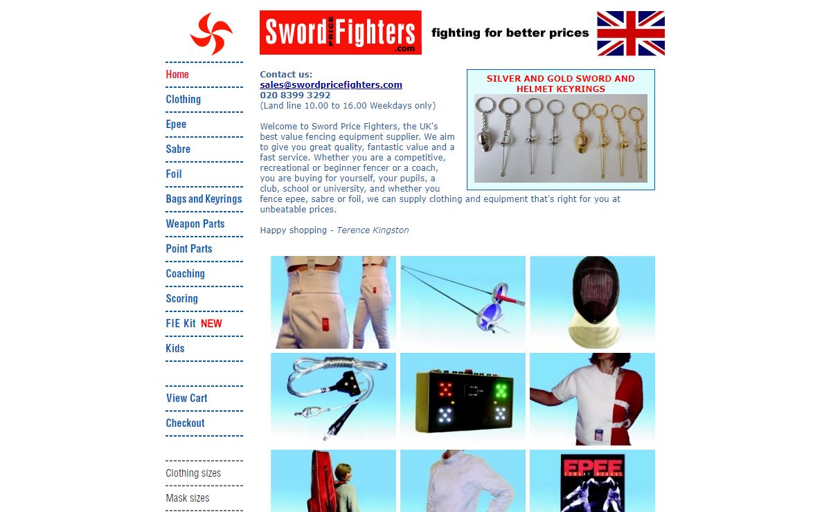 For the cheapest fencing equipment, inc; foils, sabres and epees in the UK