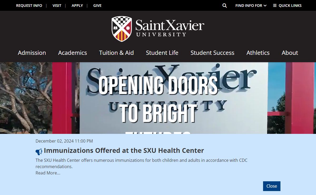 Saint Xavier University | Homepage