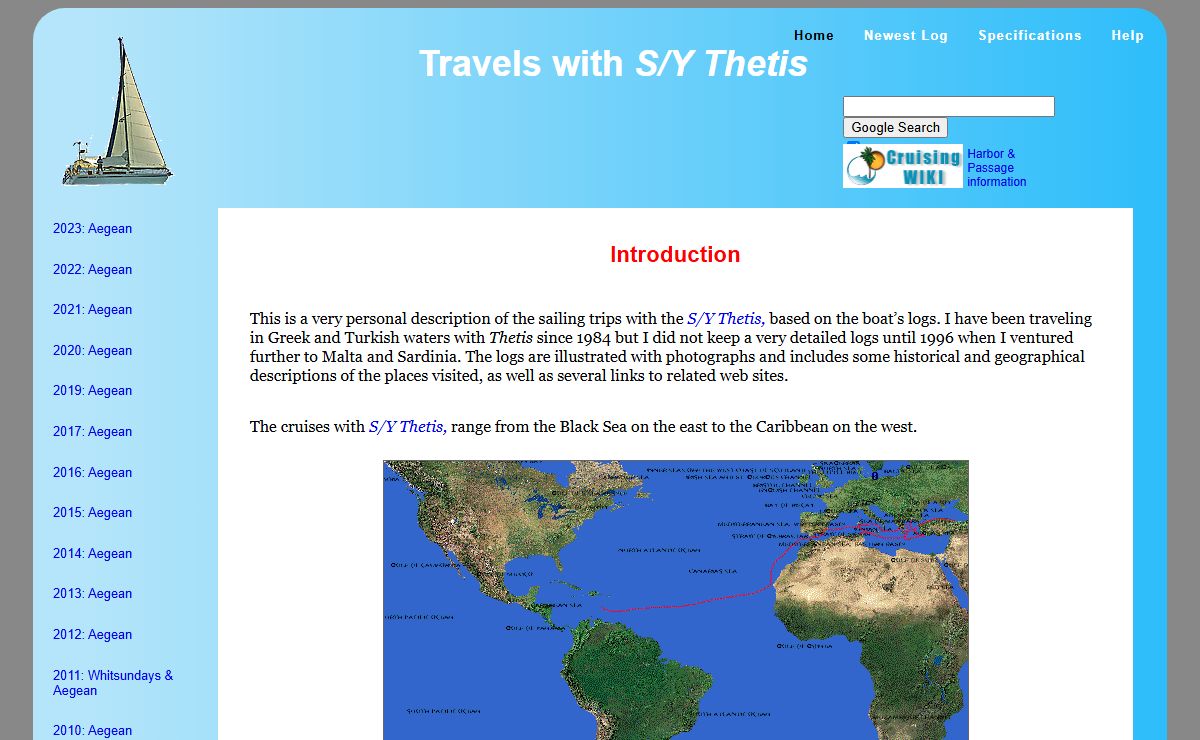 Travels with S/Y Thetis