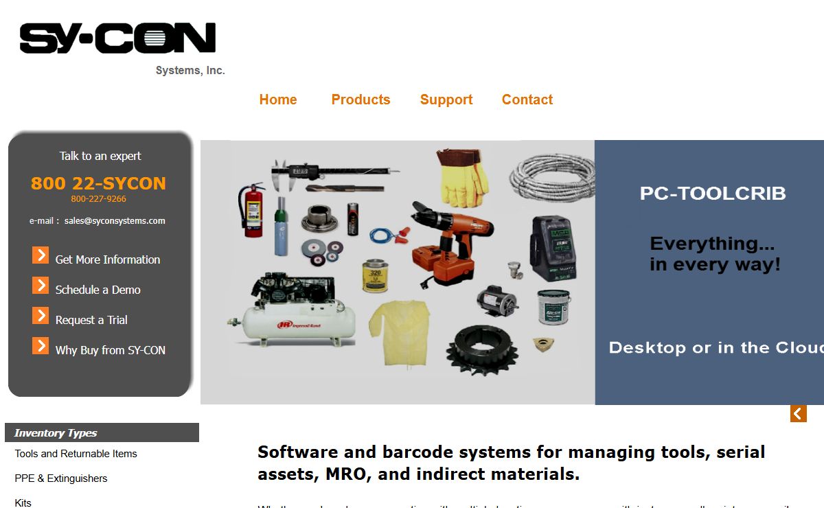 Software for Tool, MRO, and Asset Management at tool cribs, maintenance, storerooms