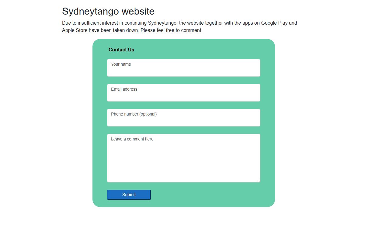 Sydneytango website