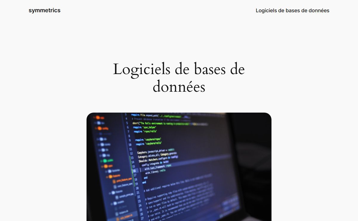 Logiciels de bases de données - symmetrics