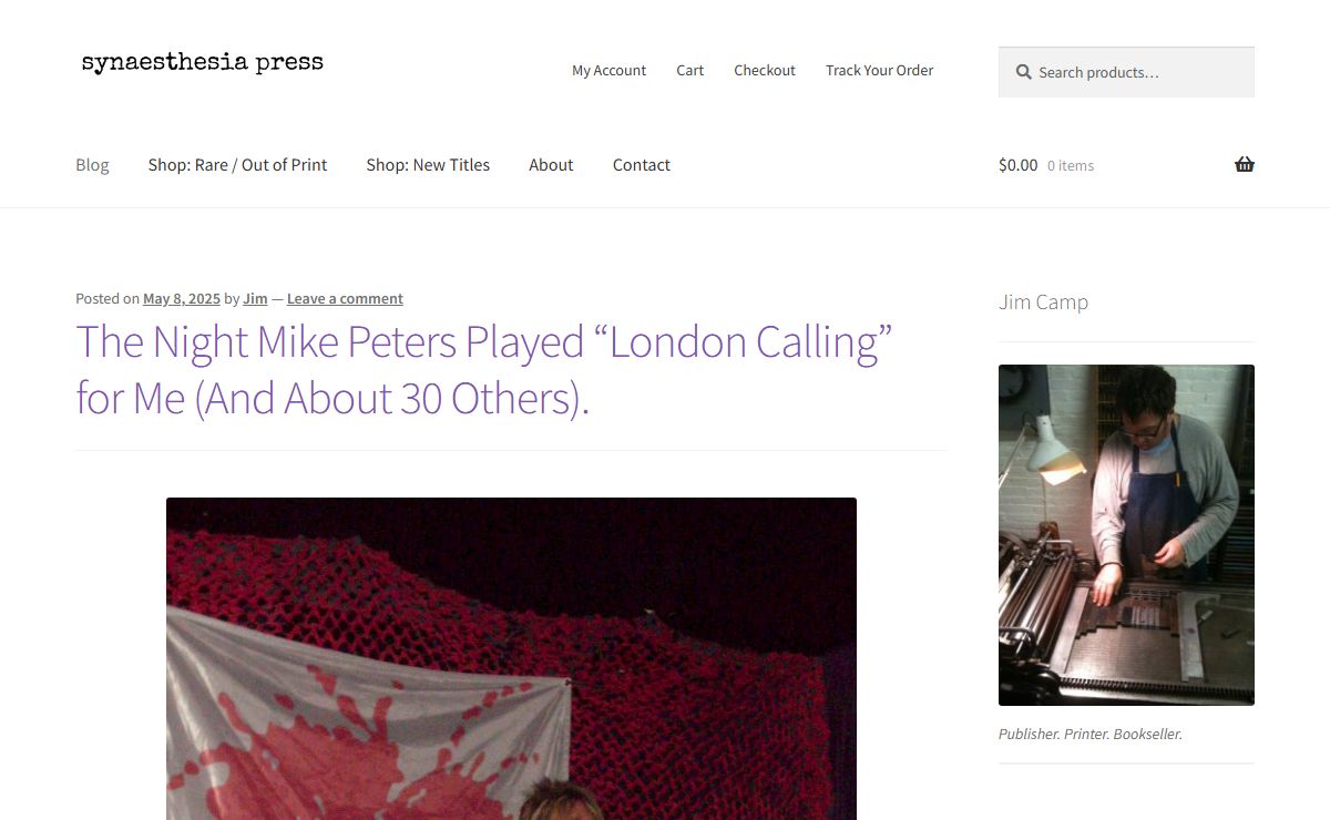 synaesthesia press - Publisher. Printer. Bookseller.