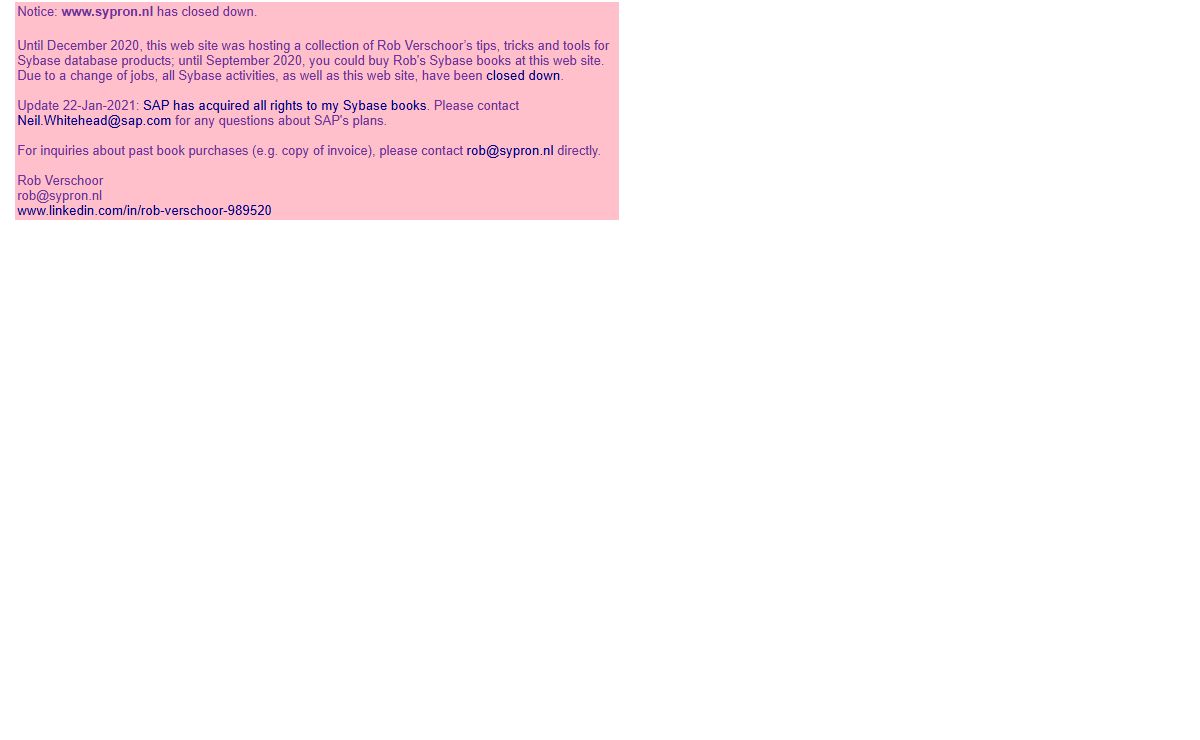 www.sypron.nl is closing down!