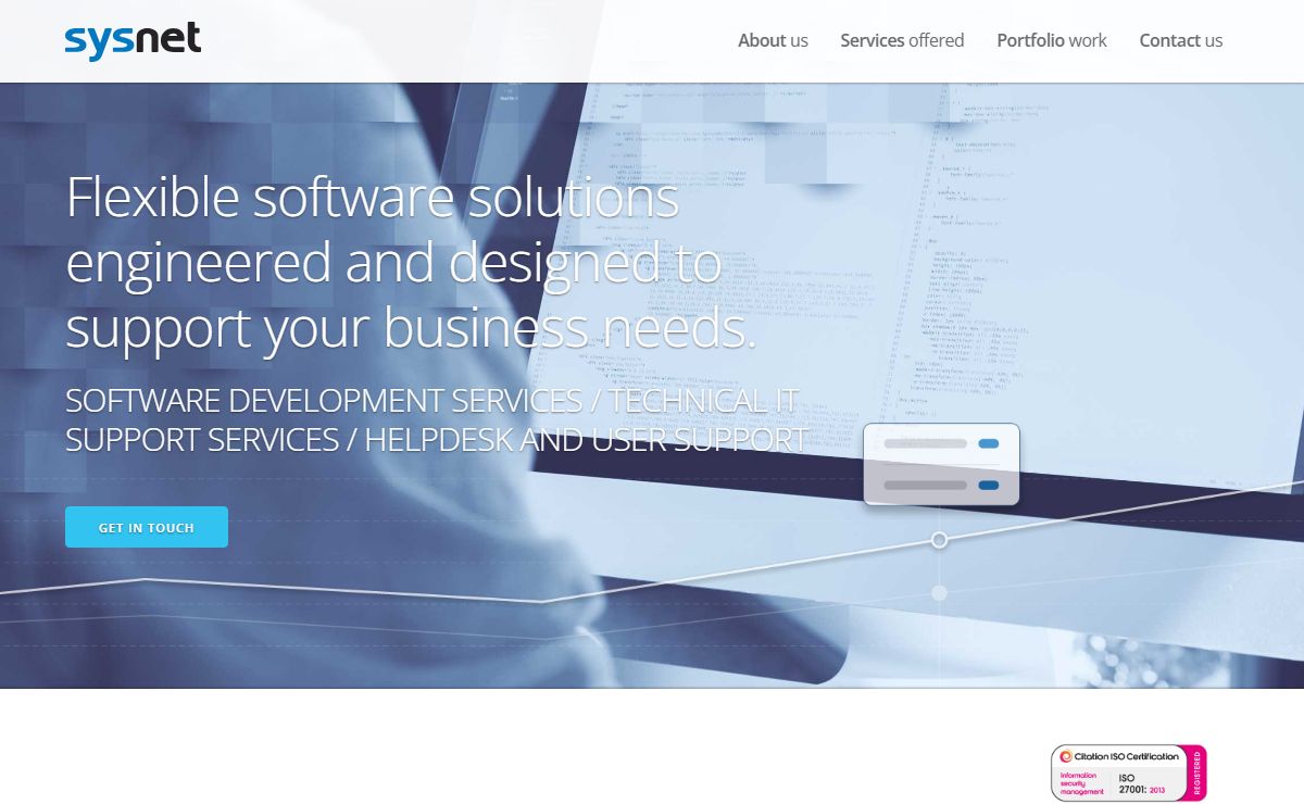 Sysnet - IT support and software development.