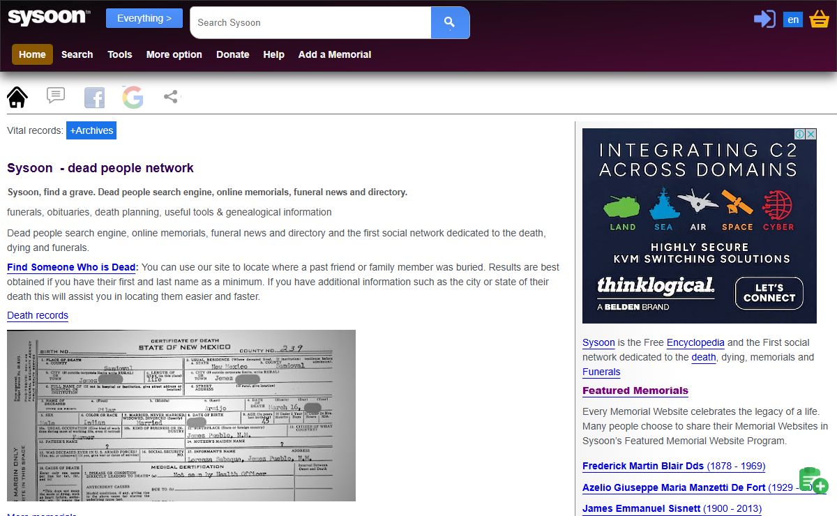 Sysoon Homepage