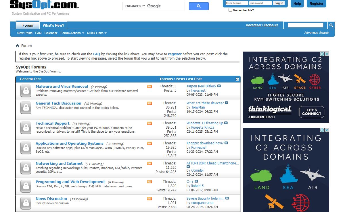 SysOpt Forums