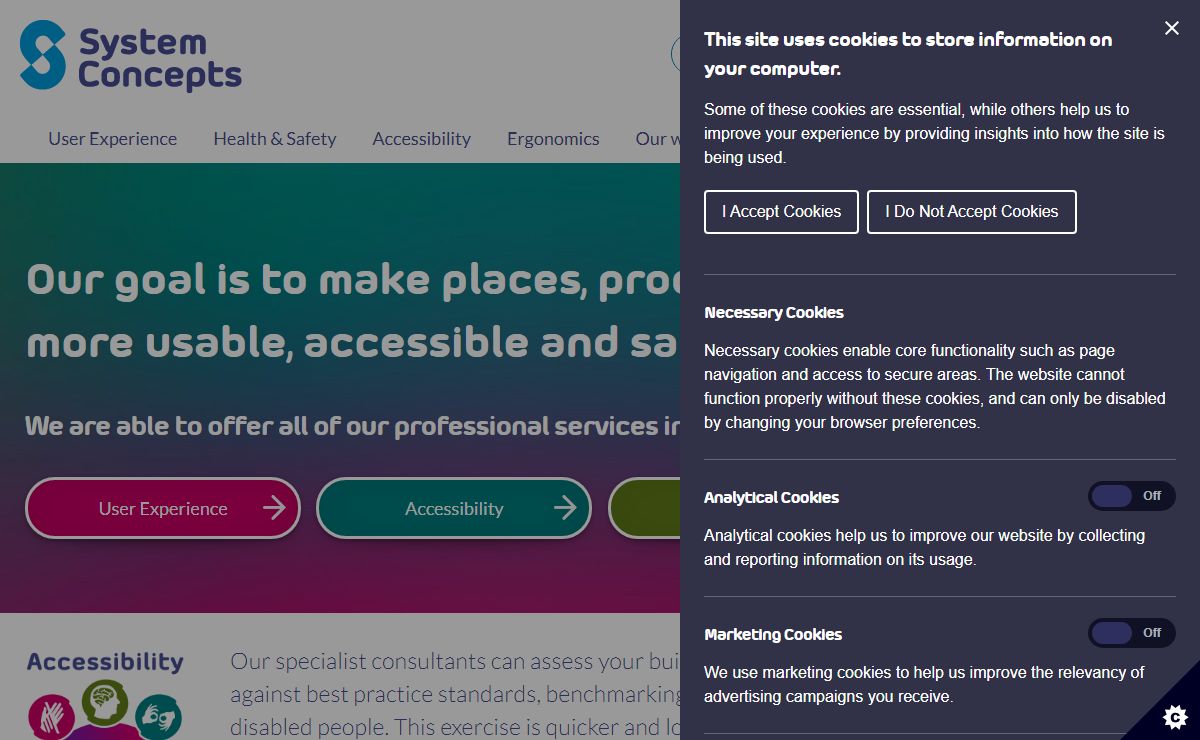 Homepage - System Concepts Ltd. Making places, products and services more usable, accessible and safe.