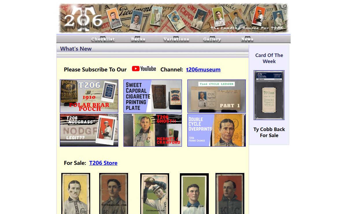T206 Museum.com -- The Leading Source For T206