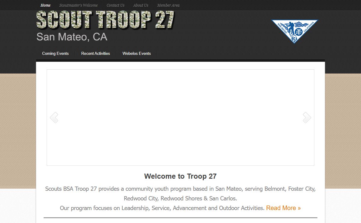 Scout Troop 27 — Community youth program based in Belmont, California: serving San Mateo, Foster City, Redwood City, Redwood Shores & San Carlos