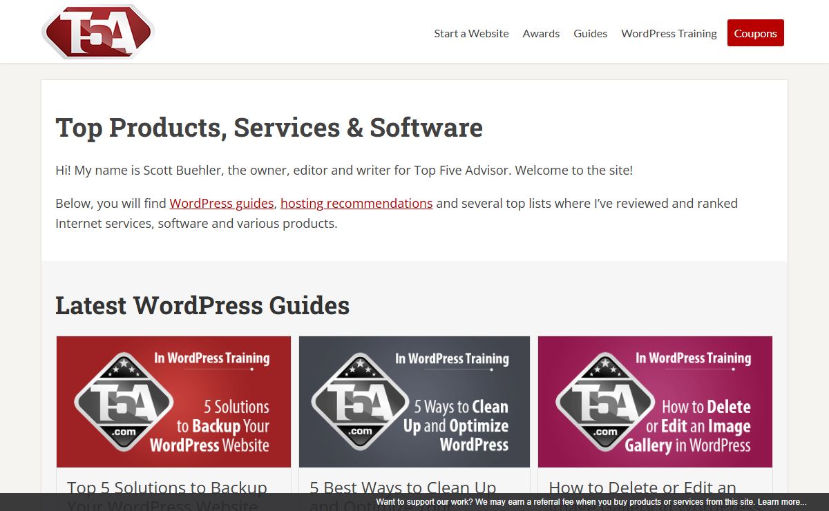 Top Five Advisor Product and Internet Services Reviews