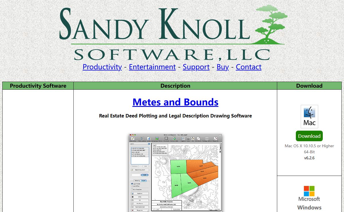 Metes and Bounds Plotter | Deed Plotting | Sandy Knoll Software, LLC