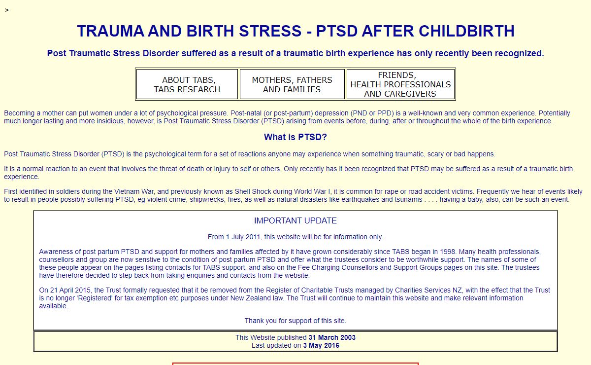 TABS - Trauma and Birth Stress