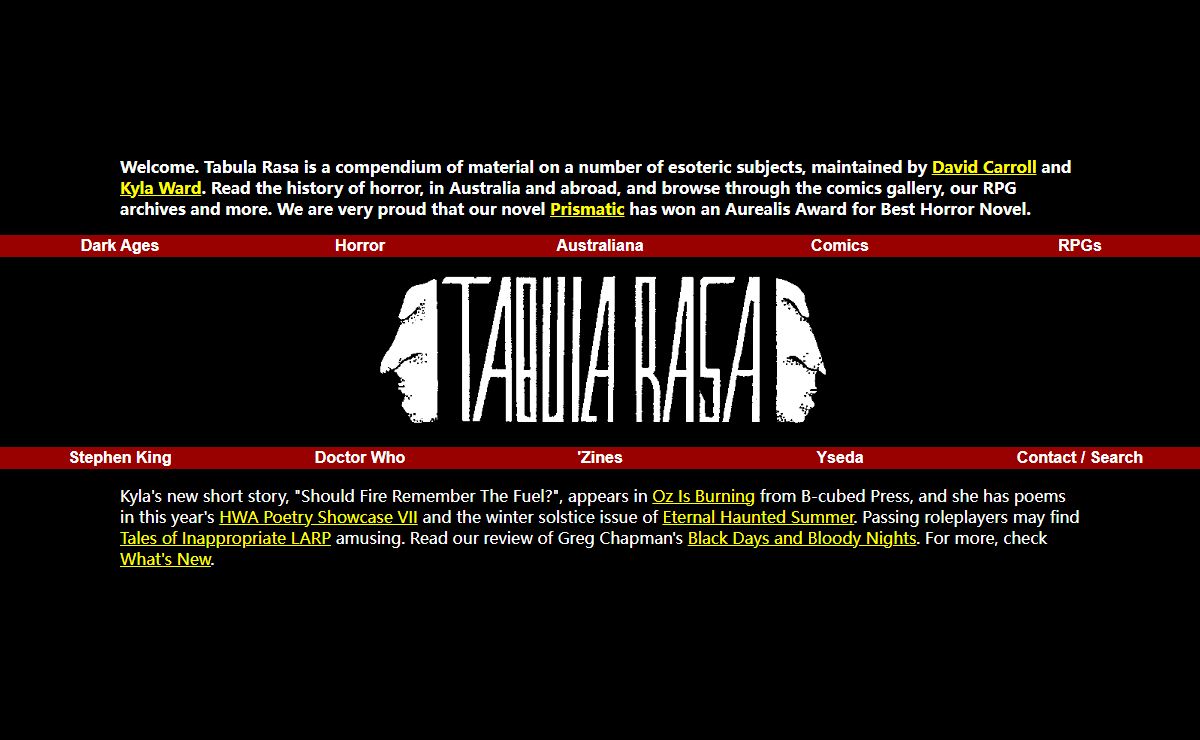 Tabula Rasa: Writing, History and Horror
