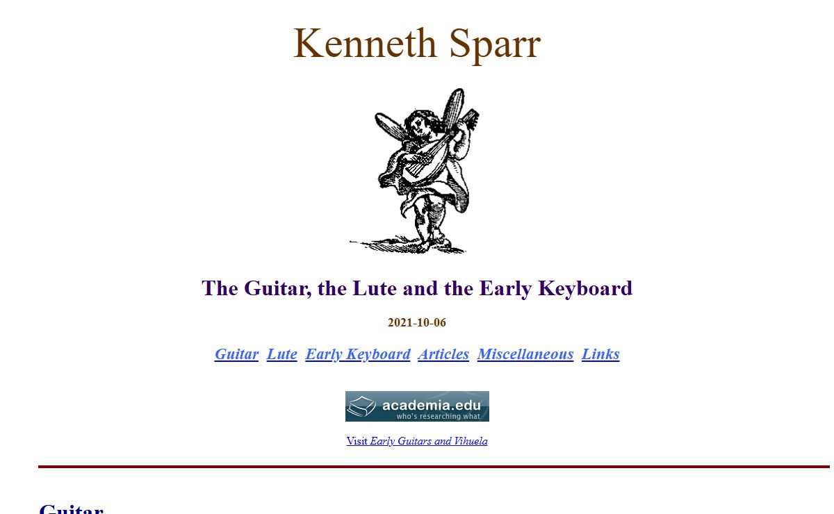 Kenneth Sparr's Pages - The Lute and the Guitar