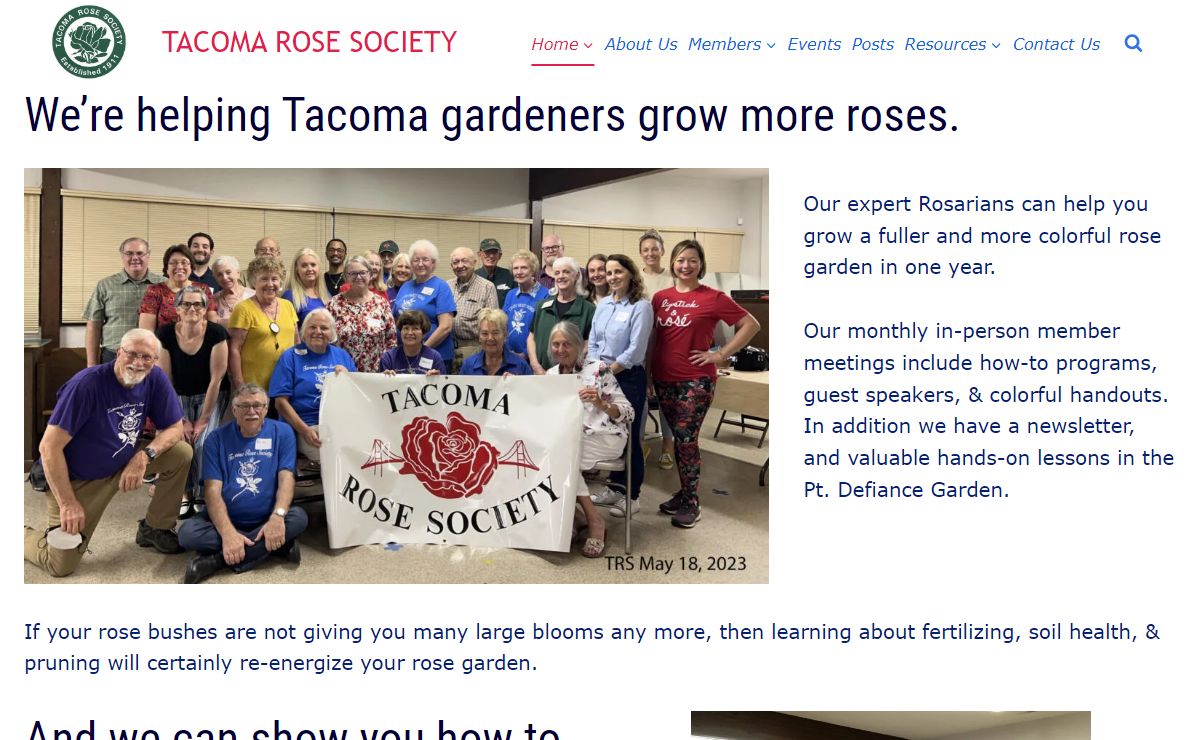 Welcome | Tacoma Rose Society