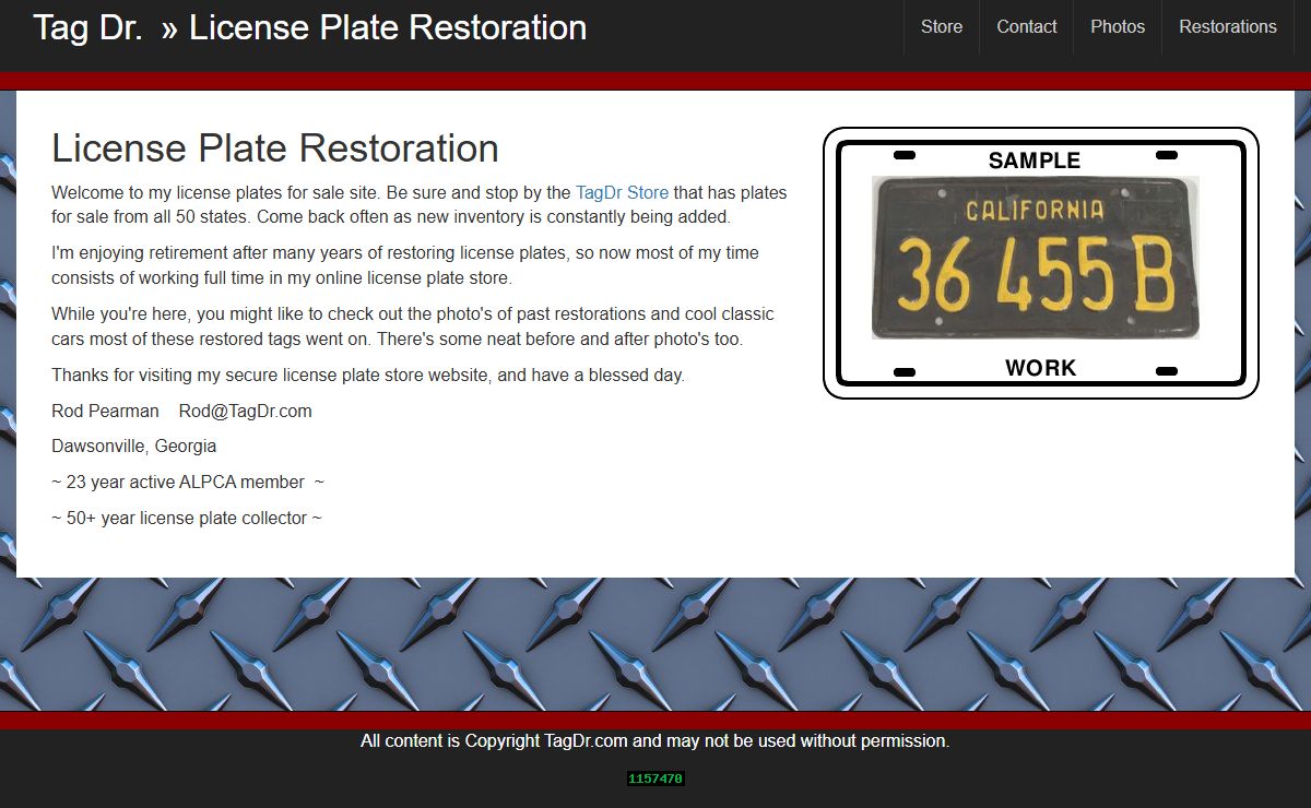 License Plate Restoration and Repaint by the The Tag Dr.