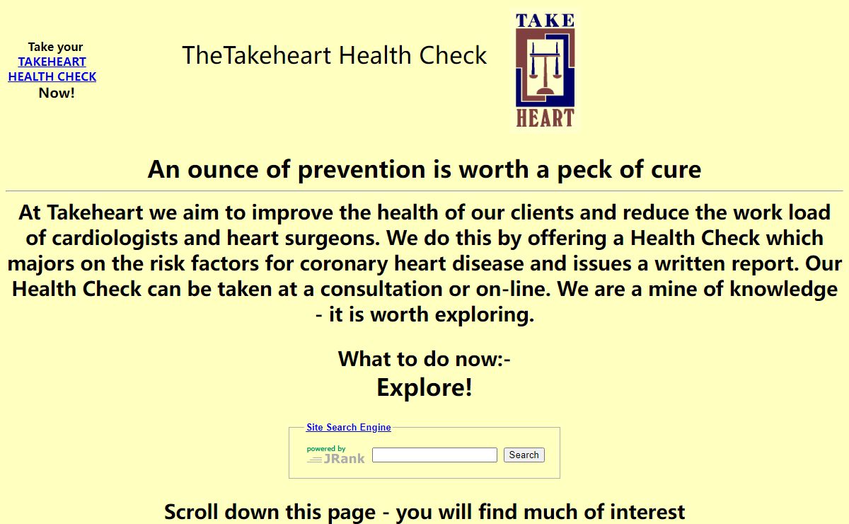 Heart Attack Prevention - Takeheart Health Check.