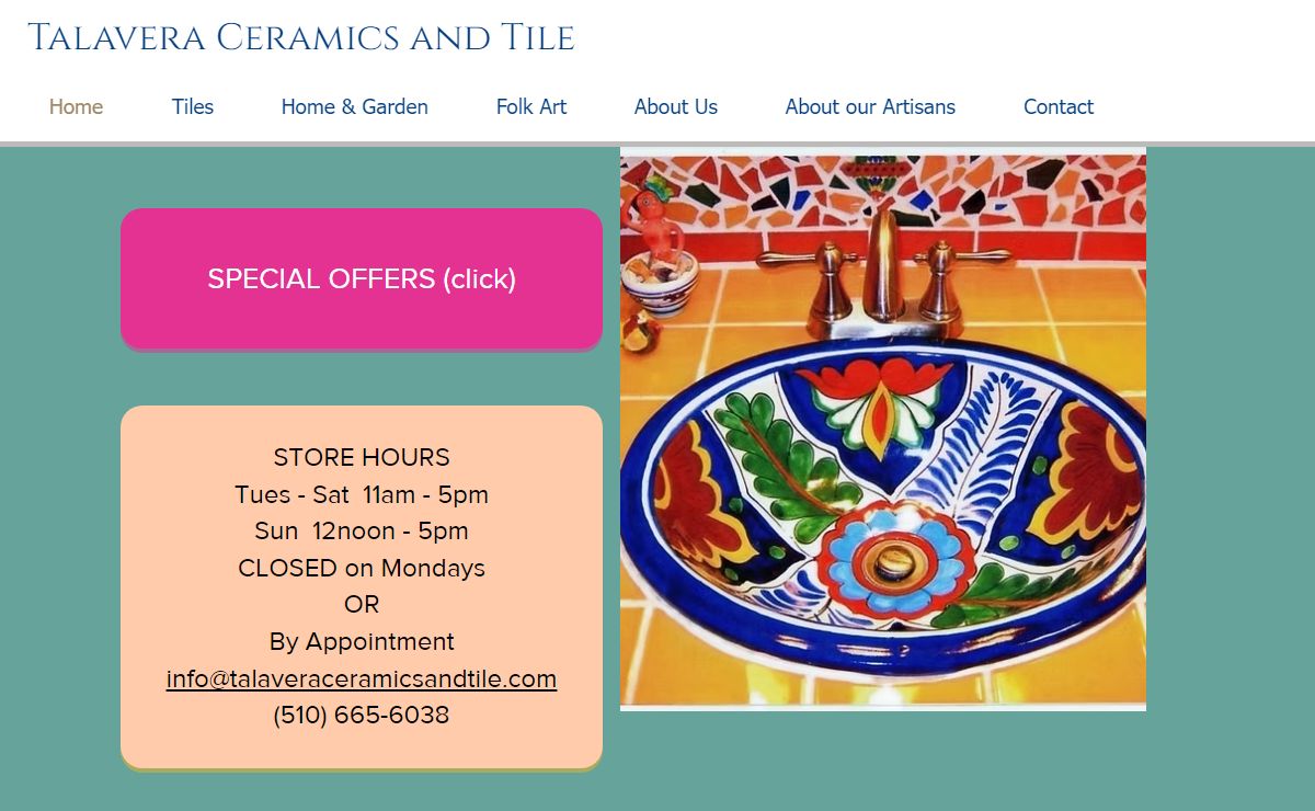 Handcrafted | Affordable | Talavera Ceramics & Tile | Berkeley