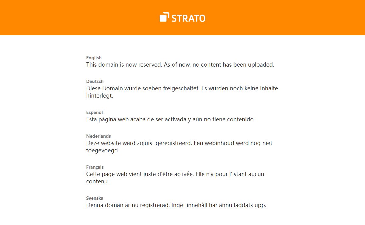 STRATO - Domain reserved