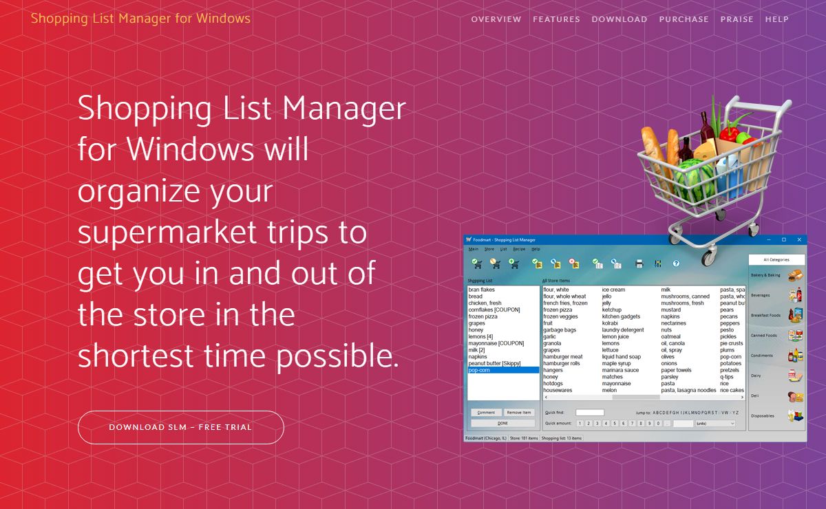 Shopping List Manager for Windows - Save Time Grocery Shopping!
