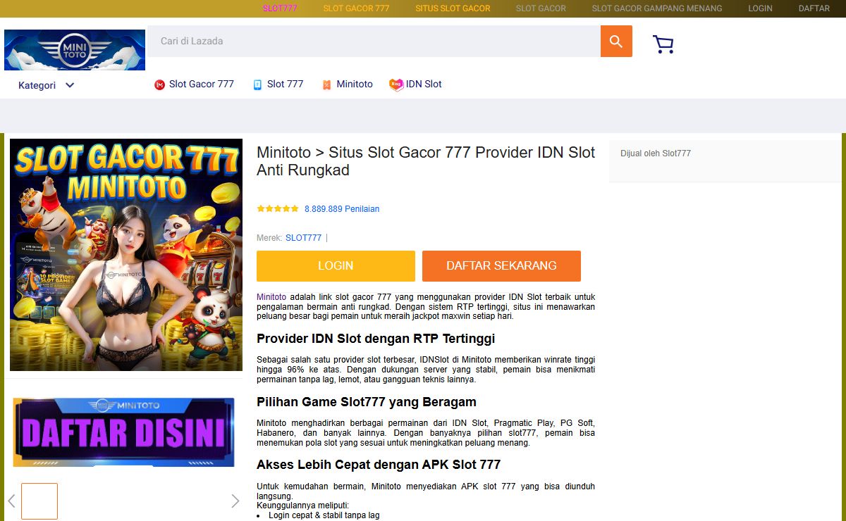 Minitoto > Situs Slot Gacor 777 Provider IDN Slot Anti Rungkad