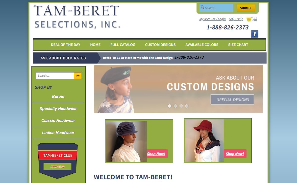 Custom Leather, Wool & Cotton Berets & Headwear for Sale | Tam Beret Selections Inc